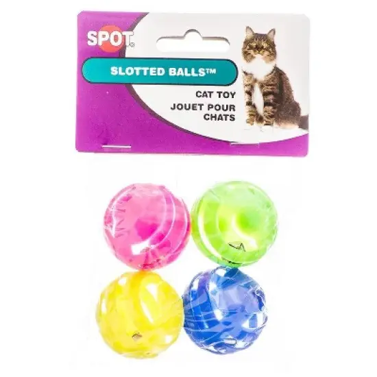 Spot Slotted Balls with Bells Inside Cat Toys - 4 Pack image {3}