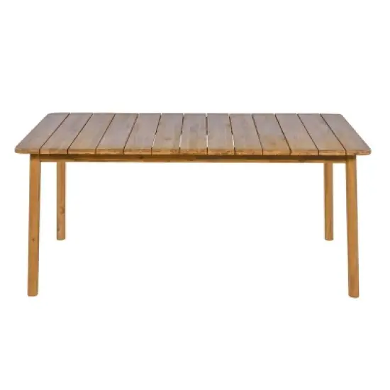 67'' Outdoor Acacia Wood Dining Table with Slatted Top,Weather-Resistant Patio Table for Deck or Backyard-The Pop Home image {1}