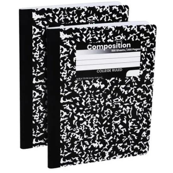 Manaloom College Ruled Composition Notebooks &ndash; 9.75&rdquo; x 7.5&rdquo; &ndash; Durable Marble Cover, Sewn Binding, 200 Pages image {7}