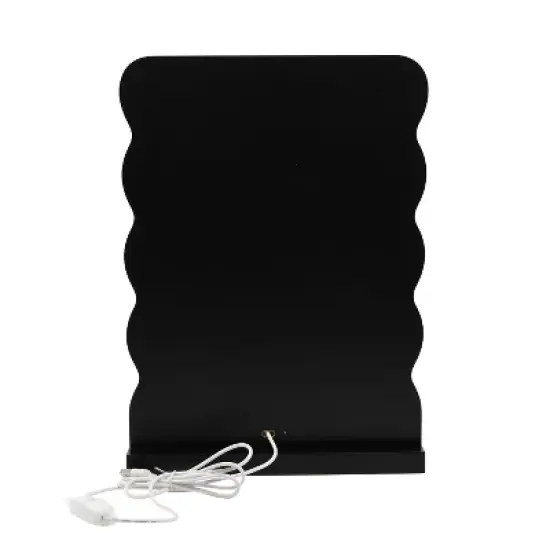 New View Wavy LED Plug In Vanity Mirror with Phone Holder image {2}