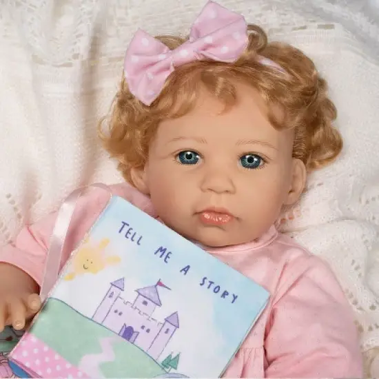 Paradise Galleries Reborn Toddler Girl Doll Story Time, 21 inch with Light Blonde Hair and Blue Eyes, Made in SoftTouch Vinyl image {7}