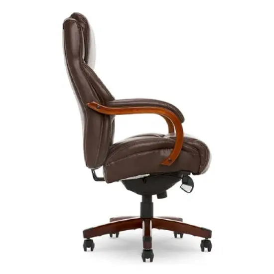 JOMEED CC82 Delano Big and Tall Executive Office Chair with Ergonomic Lumbar Support, Adjustable Height, and Comfort Core Memory Foam, Brown Leather image {2}