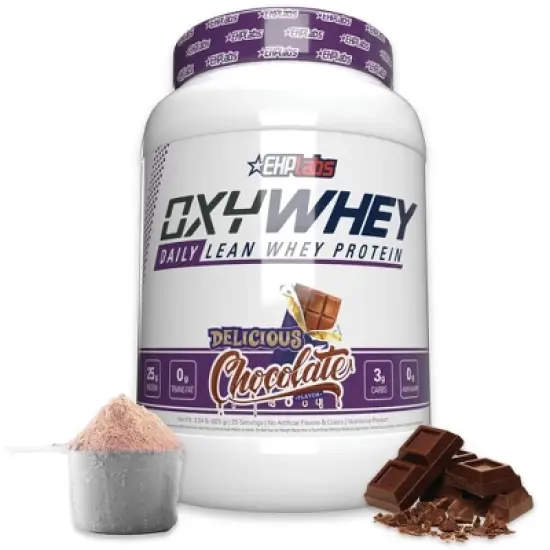 EHPlabs OxyWhey Whey Protein Isolate Powder - 25g of Sugar Free Whey Protein Powder, Meal Replacement Shake - 25 Serves (Delicious Chocolate) image {9}
