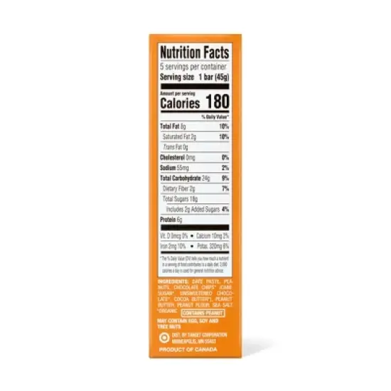 Peanut Butter Chocolate Chip Date and Nut Bar - 5ct - Good & Gather&trade; image {1}