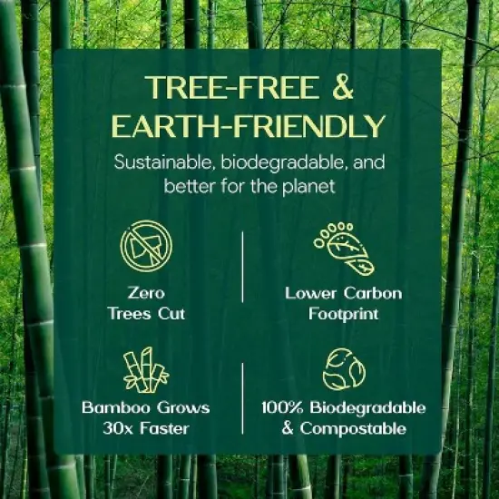 Palm Naki Bamboo Toilet Paper 3-Ply, 300 Sheets/Roll, Strong & Gentle, Tree-Free Septic-Safe image {6}