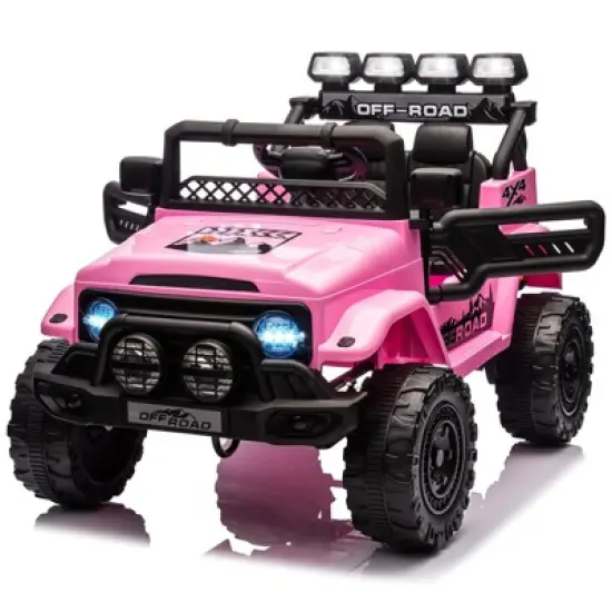 12V Ride-On Truck Car for Kids &ndash; Battery Powered Electric Vehicle with Remote Control, Spring Suspension, LED Lights, Bluetooth & 3 Speeds image {9}