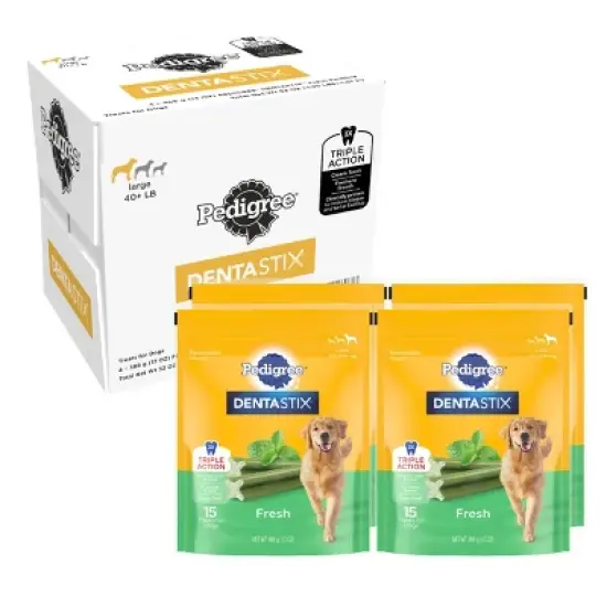 Pedigree Mint and Peppermint Flavor Dentastix Large Dental Dog Treats image {11}