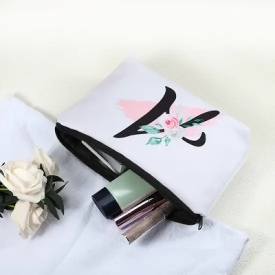 Unique Bargains Large Capacity Zipper Personalized Small Makeup Bag White image {2}