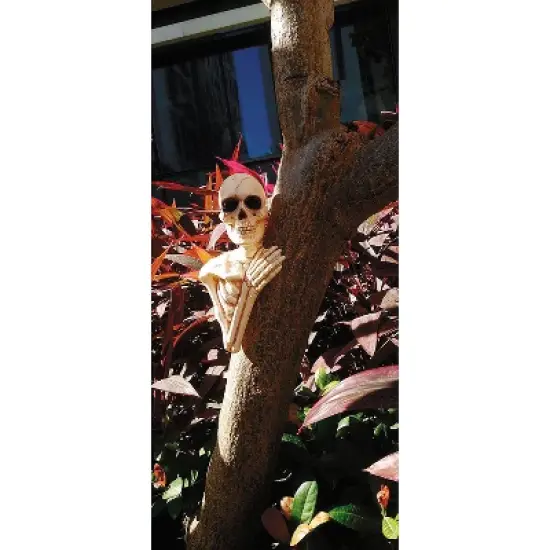 Seasons 14 in Skeleton Tree Peekers Plastic Halloween Decoration - Off-White image {1}