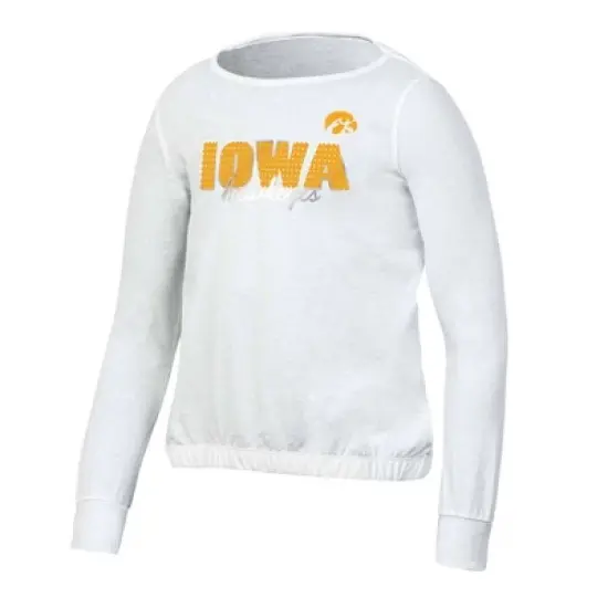 NCAA Iowa Hawkeyes Girls' White Long Sleeve T-Shirt image {3}