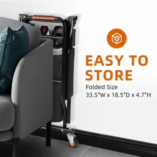 Folding Heavy Duty Hand Truck 330LB, Convertible 2-Wheel/4-Wheel Dolly Cart with Retractable Handle, Portable Moving Cart, Aluminum Alloy image {6}