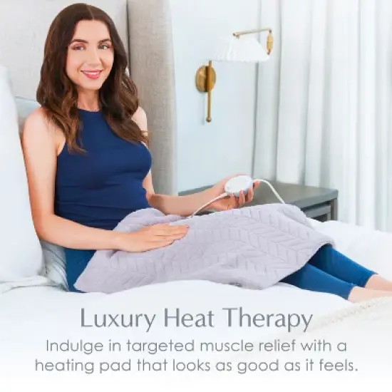 Pure Enrichment Pure Radiance Ultra-Wide Luxury Heating Pad - 20" x 24" - Amethyst Dusk image {7}