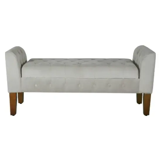 Velvet Tufted Storage Settee Bench - HomePop image {14}