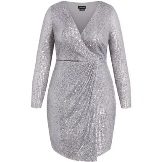 Women's Plus Size Razzle Dress - Metal | CITY CHIC image {3}