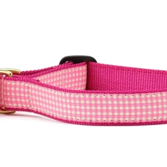 Up Country Pink Gingham Quick Release Dog Collar (X-Large (18-24 Inches) - 1 In Width) image {2}