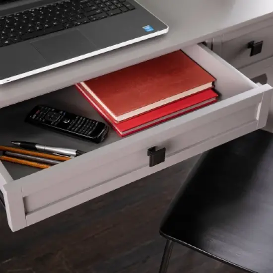 Sylmaer Writing Desk with Storage Gray - Aiden Lane image {1}