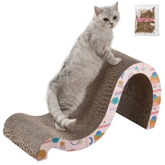 THE LICKER STORE Kona Modern Cardboard Double-Sided Wave Cat Scratcher with Catnip image {10}