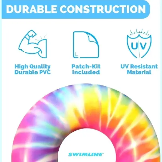 Swimline Inflatable Spiral Tie Dye Swimming Pool Ring - 36.5" image {7}