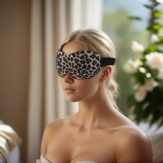 Unique Bargains Breathable 3D Sleep Mask Magic Tapes Brown 1 Pc image {5}