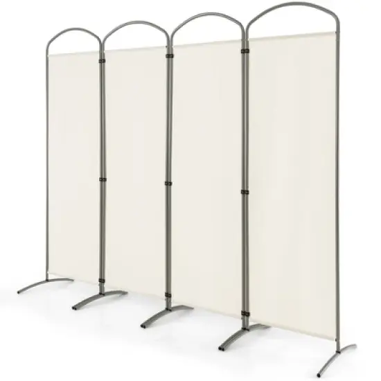 Costway 4 Panels Folding Room Divider 6 Ft Tall Fabric Privacy Screen Black/Brown/Grey/White image {13}