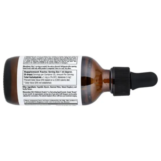 KAL Melatonin, Natural Raspberry, 3 mg, 1.85 fl oz (55 ml) image {1}