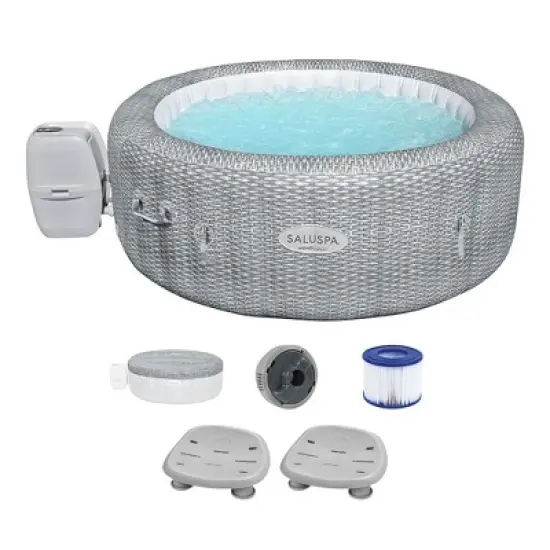Bestway SaluSpa Honolulu AirJet Inflatable Hot Tub with 140 Soothing Jets with 2 Pack SaluSpa Underwater Non Slip Pool & Spa Seat with Adjustable Legs image {6}