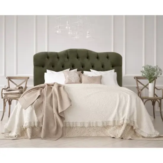 King Tufted Headboard Velvet Loden - Skyline Furniture image {5}
