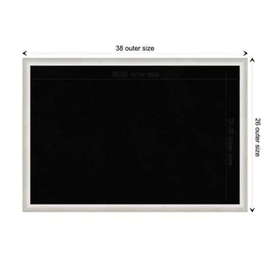 38"x26" Two Tone Wood Frame Black Cork Board Silver - Amanti Art: Custom Framed, Wall Mounted, Bulletin Board for Home Office image {8}
