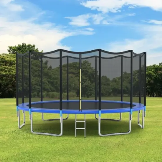 Costway 8/10/12/14/15/16 FT Outdoor Trampoline Bounce Combo W/Safety Closure Net Ladder image {1}