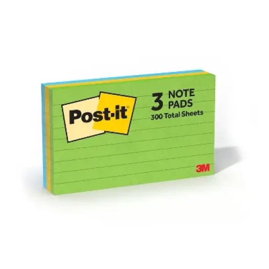 Post-it Notes 3pk 3" x 5" 100 Sheets/Pad Floral Fantasy Collection: Sticky Notes, Multicolor, Art & Design, Uncoated Paper image {1}