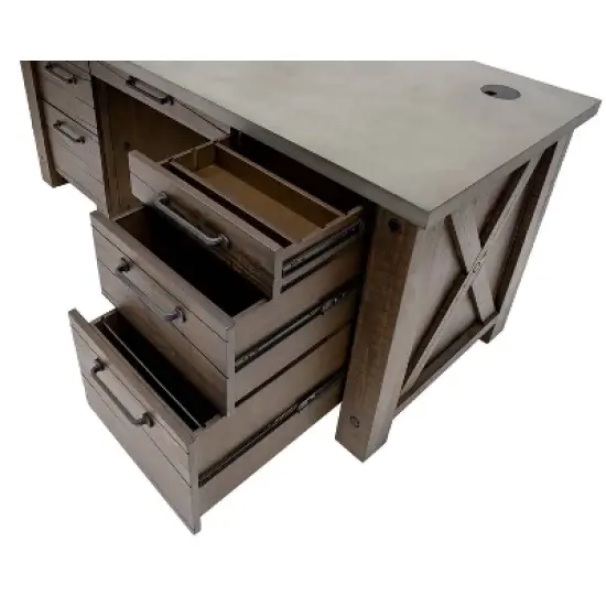 68" Jasper Double Pedestal Desk Brown - Martin Furniture image {4}