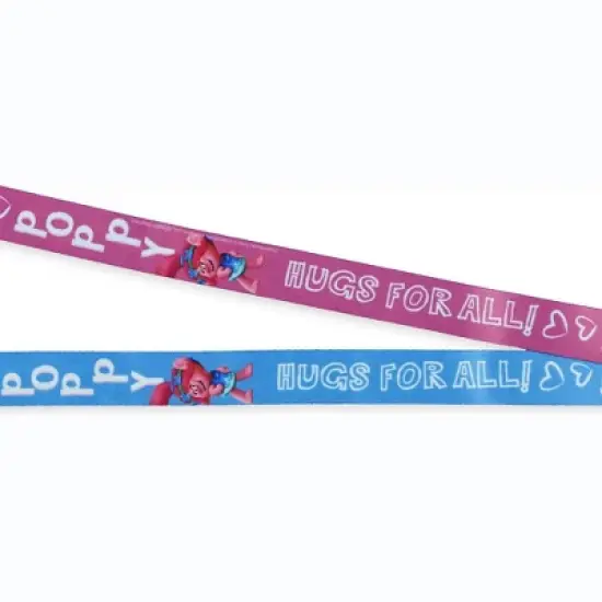 Trolls Lanyard Poppy Hugs Breakaway Badge ID Holder With 1 1/2" Rubber Charm Multicolored image {4}