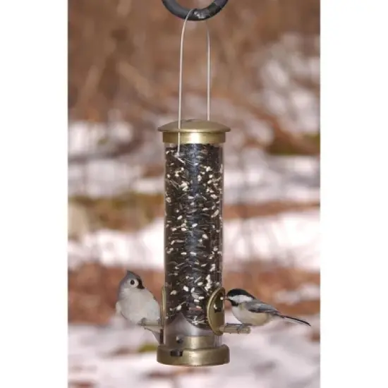 Aspects Quick-Clean Seed Tube Feeder, Small, Antique Brass image {1}