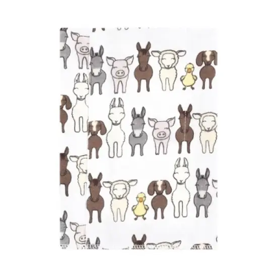 Hudson Baby Cotton Flannel Burp Cloths, Farm Friends Grey 4-Pack, One Size image {2}