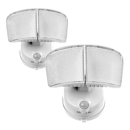 Home Zone Security&reg; 1,000-Lumen Twin-Head Motion-Activated Battery-Operated LED Security Lights, 2 Pack in White image {6}