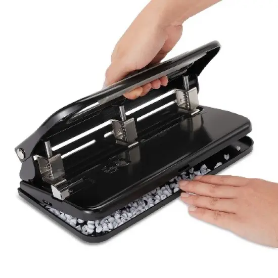 MyOfficeInnovations Circle 3-Hole Punch 30 Sheet Capacity Black (24549/33989) 572645 image {4}
