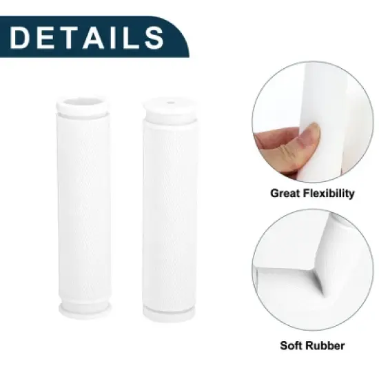 Unique Bargains Bike Handlebar Grips Covers 4.92" White 1 Pair image {2}
