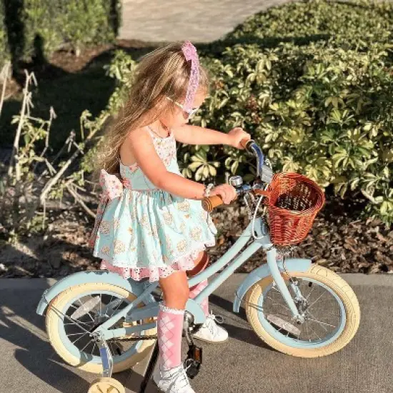 Itopfox Girls Bike with Basket, Kids Bicycle for 3-13 Years, Includes Coaster & Caliper Brakes, Training Wheels & Kickstand, Soft Grips & Bell image {3}