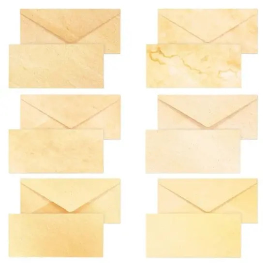 Best Paper Greetings 48 Pack Vintage Envelopes for Letters with 6 Decorative Old-Fashioned Styles, Home Stationary Supplies, 8.7 x 4 In image {6}