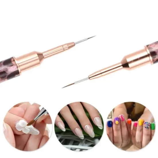 Unique Bargains Nail Art Liner Brushes Nails Gel Polish Painting Nail Art Design Brush Pen Set Nail Dotting Painting Drawing Pen Leopard Print image {1}