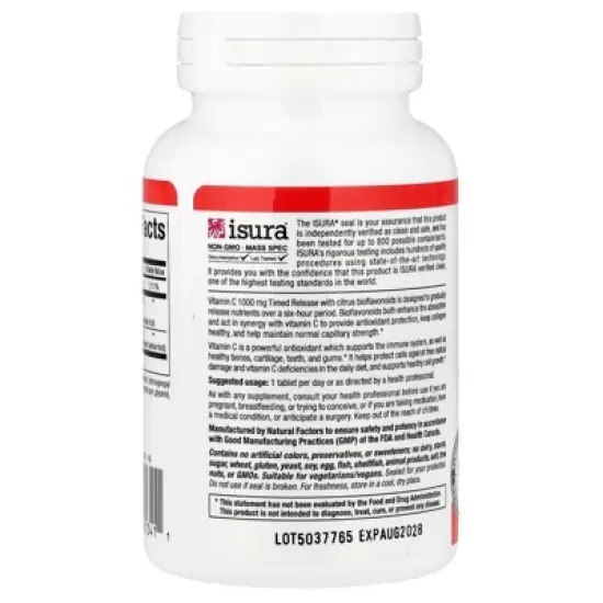 Natural Factors Vitamin C, Time Release, 1,000 mg, 90 Tablets image {2}