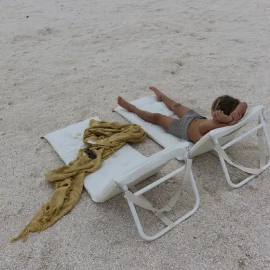 Sunnylife: Reclining Beach Chair - Casa Cream, Lay Flat & Adjustable Backrest image {8}