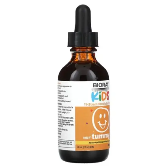 Bioray Kids, NDF Tummy, 11-Strain Probiotic Blend, Raspberry, 2 fl oz (60 ml) image {3}