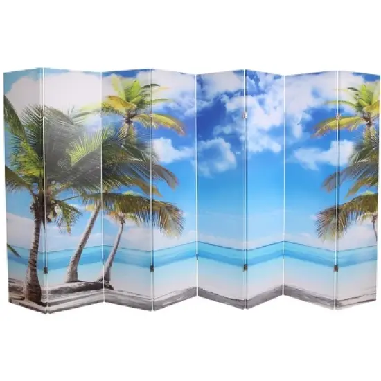 Legacy Decor Canvas Room Divider Double - Sided Digital Print Virgin Islands Beach Design image {9}