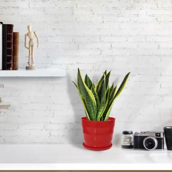 Unique Bargains Plastic Round Shape Home Garden Office Plant Planter Flower Pot 1 Pc image {4}