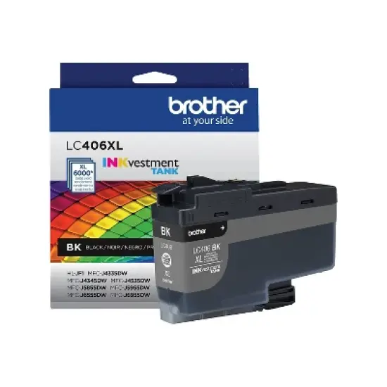 Brother LC406XL Black High Yield Ink Cartridge Prints Up to 6 000 Pages (LC406XLBKS) image {2}