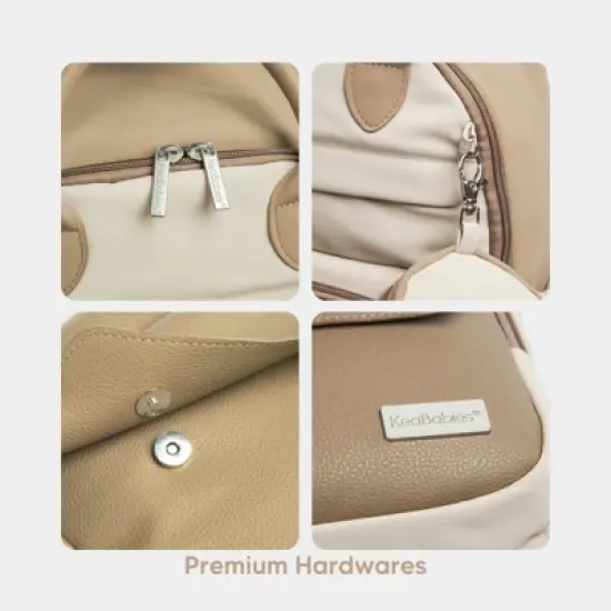 KeaBabies Diaper Bag Backpack Comes with Portable Changing Pad, Baby Bag for Mom, Baby Travel Essential (Latte) image {7}