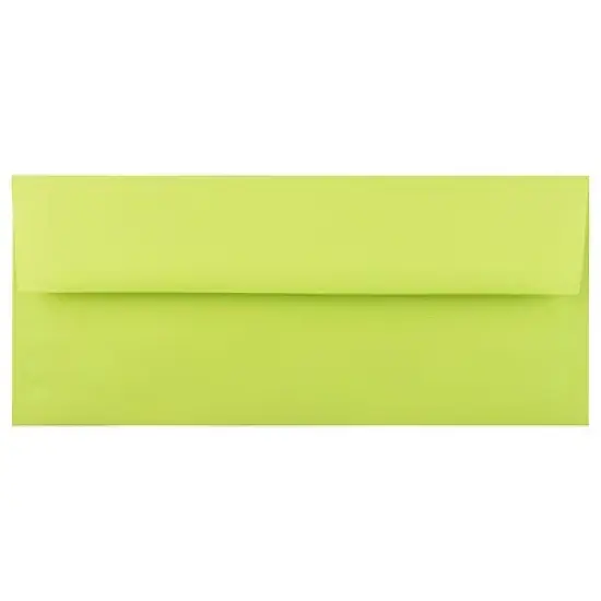 JAM PAPER #10 Business Colored Envelopes - 4 1/8 x 9 1/2 - Ultra Lime Green - 100/Pack image {1}