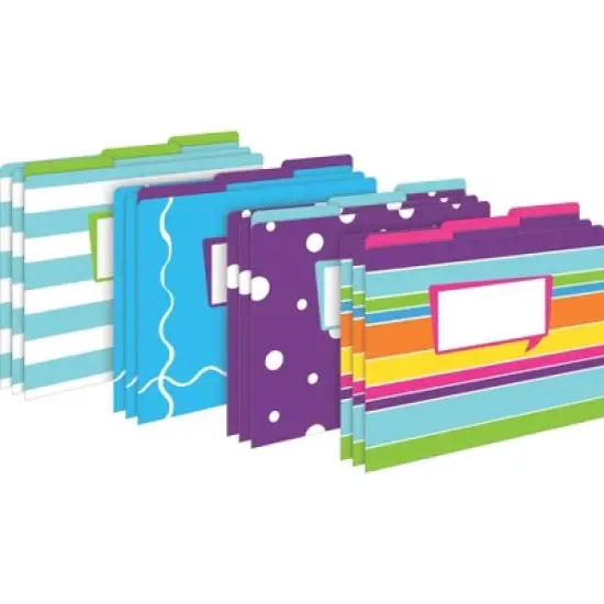 Barker Creek Happy Get Organized File Folders Set Multi-Design 107 per Set: Paper, Top Tab, Non-Pronged, 50 Sheet Capacity image {1}