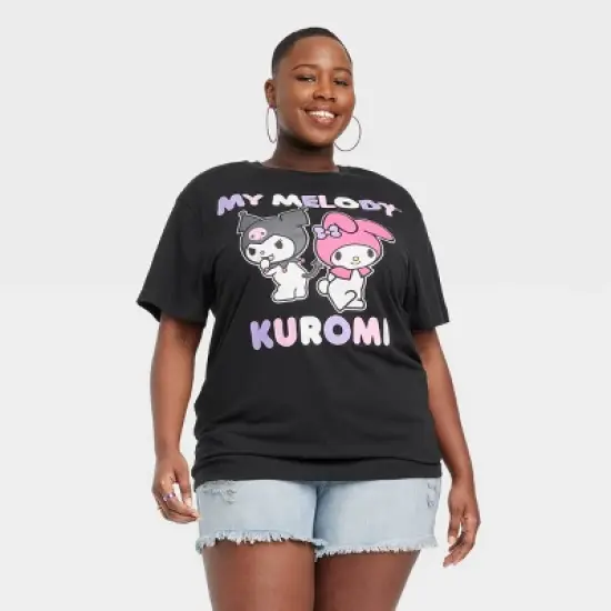 Women's Sanrio My Melody Oversized Short Sleeve Graphic T-Shirt - Black image {4}